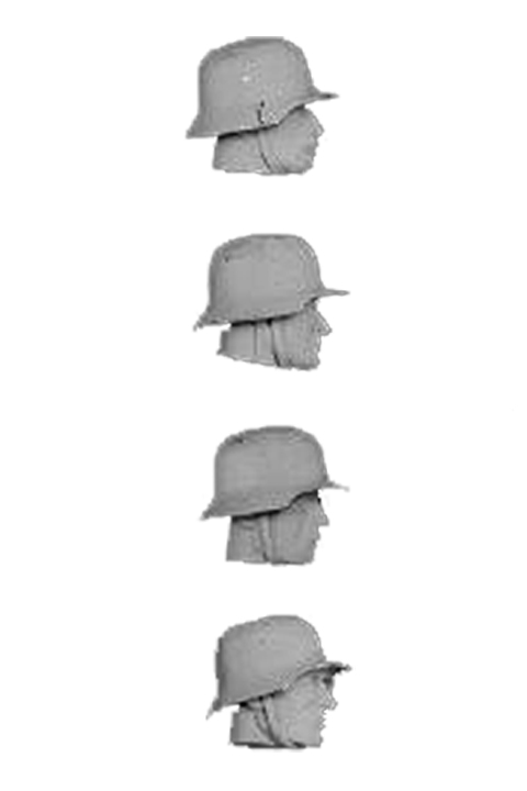 4 German Heads with Helmet