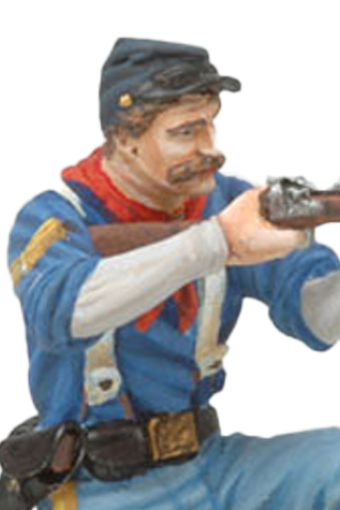 Kneeling US Cavalryman shooting carbine
