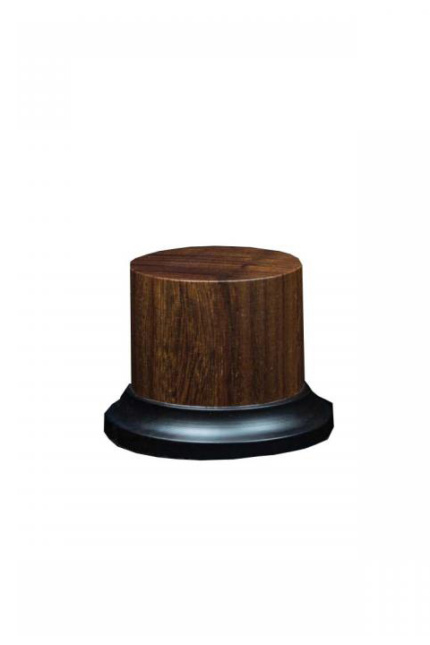 Peana de madera noble de Pao Rosa (oval), 52x50mm