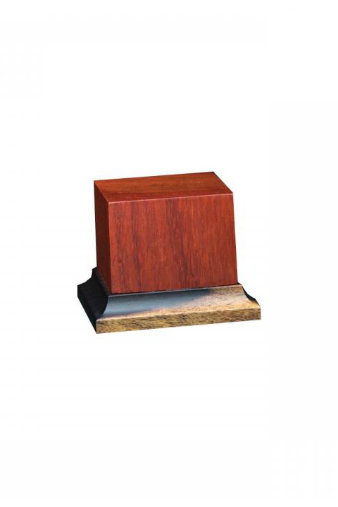 Peana de madera noble de Padouk, 50x46x50mm