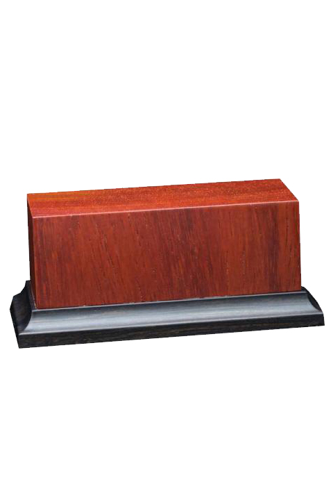 Peana de madera noble de Padouk, 105x45x50mm