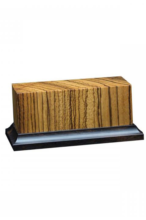 Peana de madera noble Zebra, 105x45x50mm