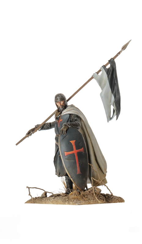 Scale 1/18 90mm Templar Knight XII ancient soldier figure Historical resin model 