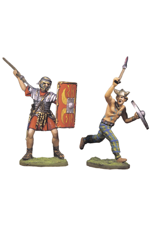 Soldado romano y bárbaro luchando (IV)