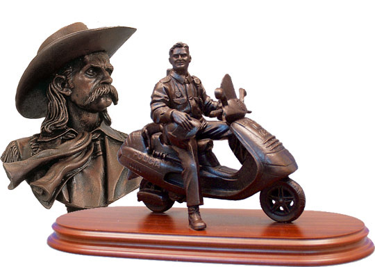 Solid Bronze casting of any figure with a variety of finishes.<br />
Lid gold and silver trophies.<br /><br />
Limited editions and exclusive models.